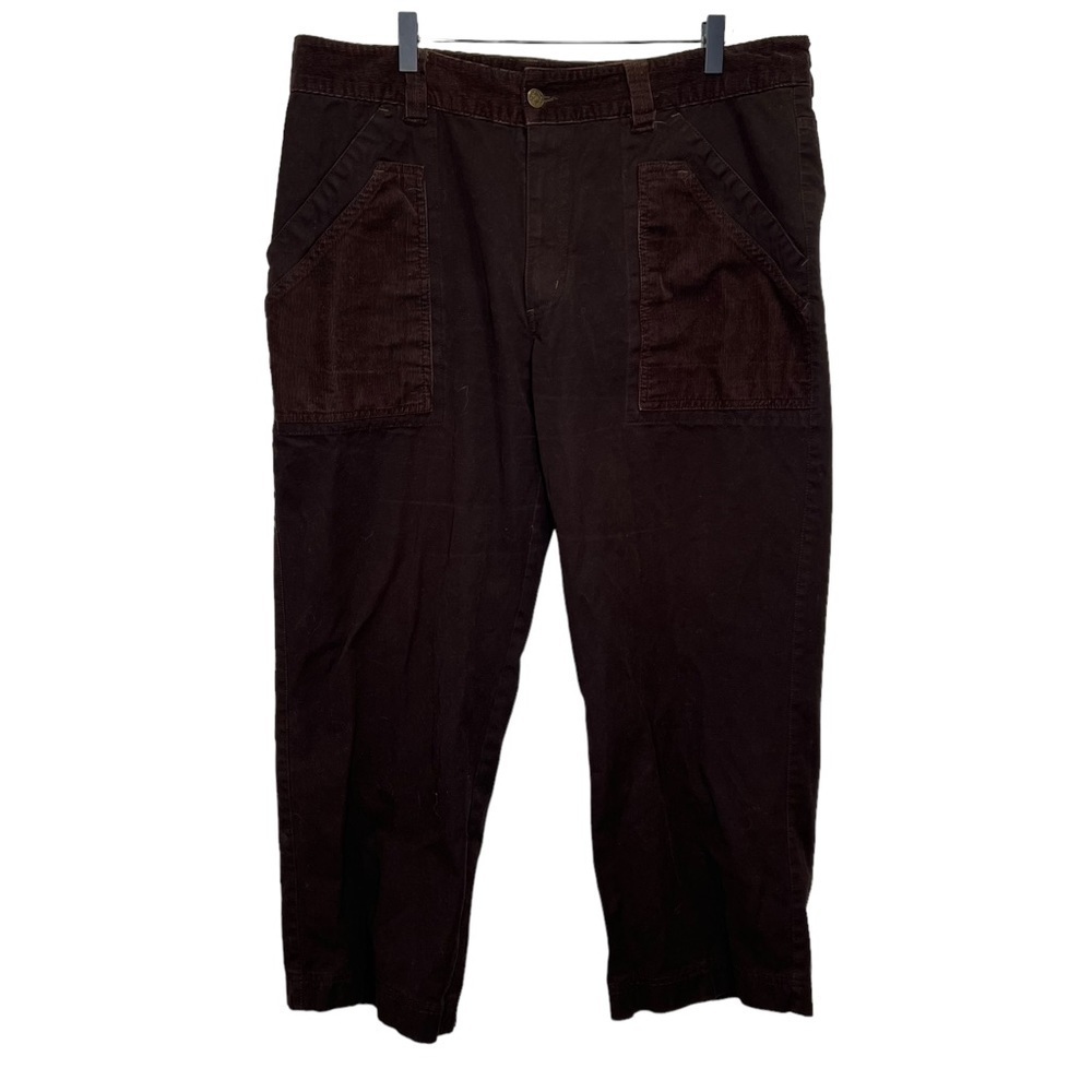 Cotton Ginny Brown Straight Leg Pants 100% Cotton Size 16
